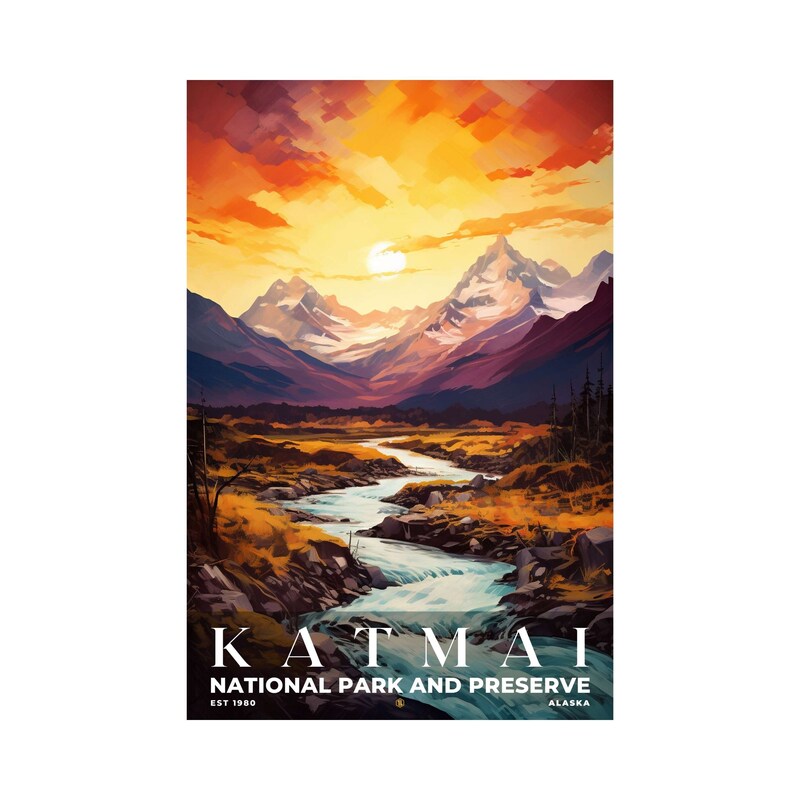 Katmai National Park and Preserve Poster, Travel Art, Office Poster, Home Decor | S6